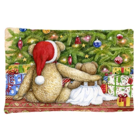 Jensendistributionservices Christmas Teddy Bears with Tree Fabric Standard Pillowcase MI2557495